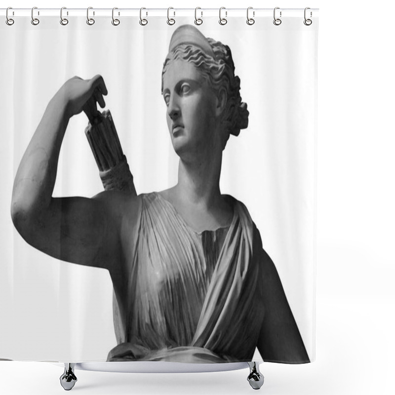 Personality  Classic White Marble Statue Diana Of Versailles Shower Curtains