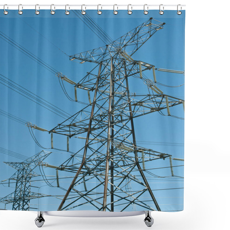 Personality  Electrical Transmission Towers (Electricity Pylons) Shower Curtains