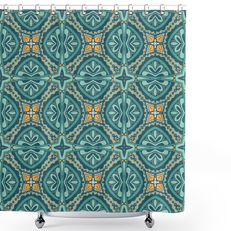 Personality  Retro Geometric Seamless Pattern Shower Curtains