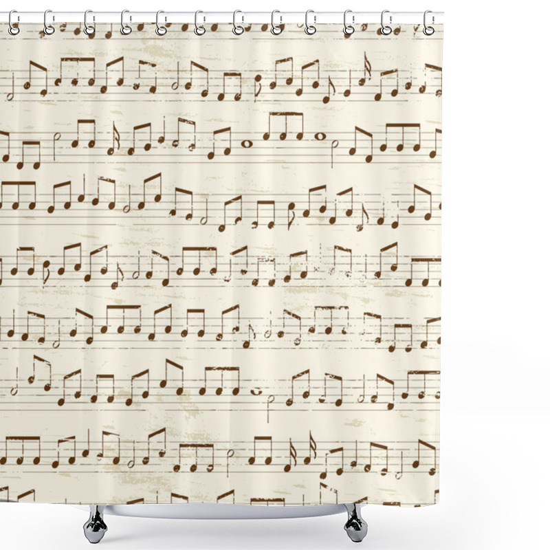 Personality  Repeating Musical Notes Shower Curtains