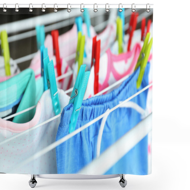 Personality  Drying Baby Clothes Shower Curtains