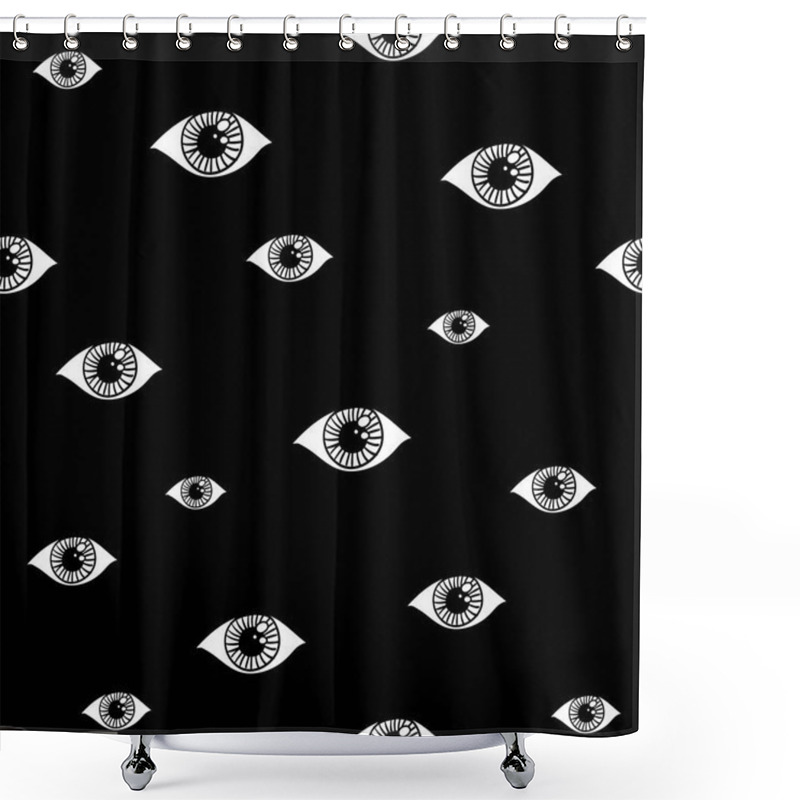 Personality  Open Eyes Pattern Shower Curtains