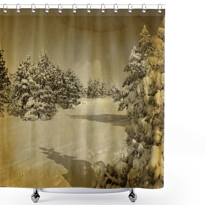 Personality  Winter Retro Photo Shower Curtains