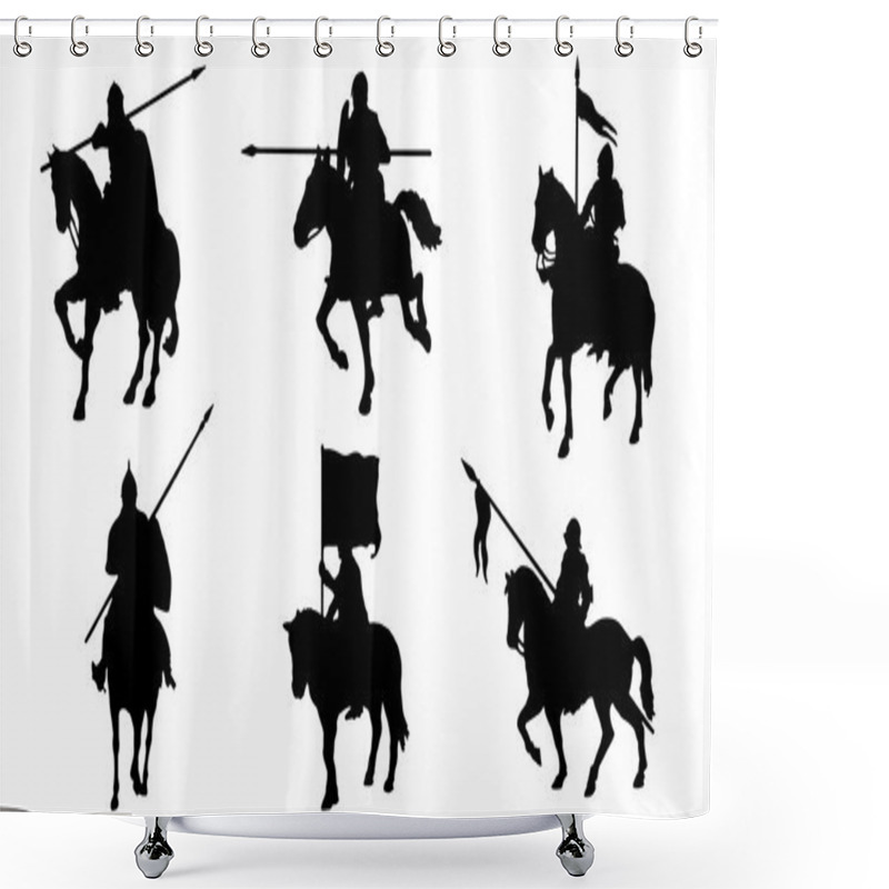 Personality  Knight Horse Silhouettes Shower Curtains