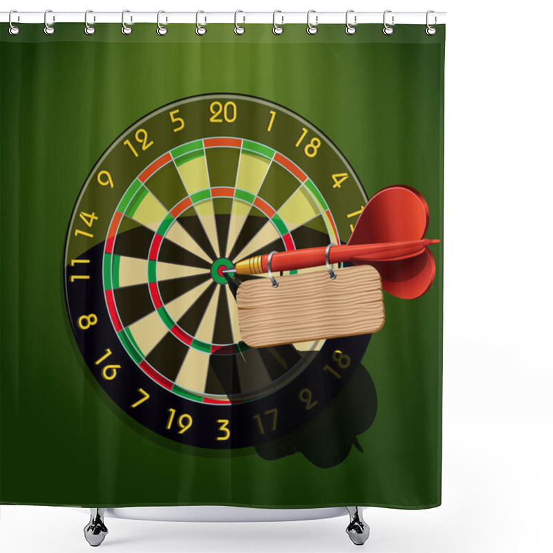 Personality  Dartboard With Dart And Blank Table Shower Curtains