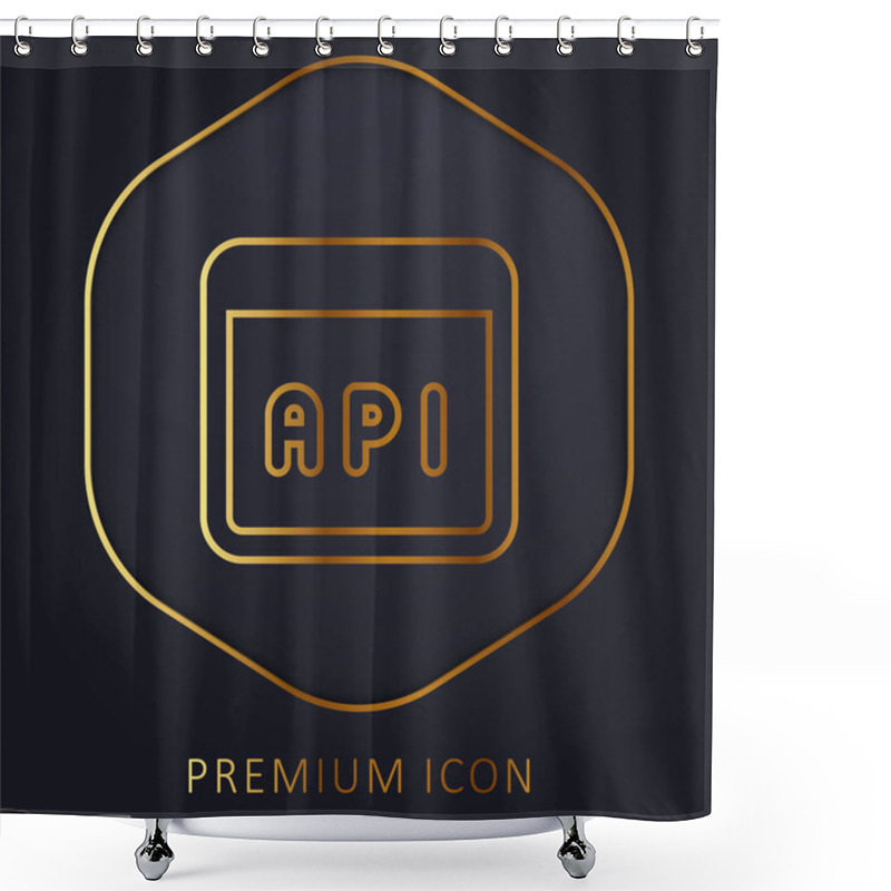 Personality  Application Golden Line Premium Logo Or Icon Shower Curtains