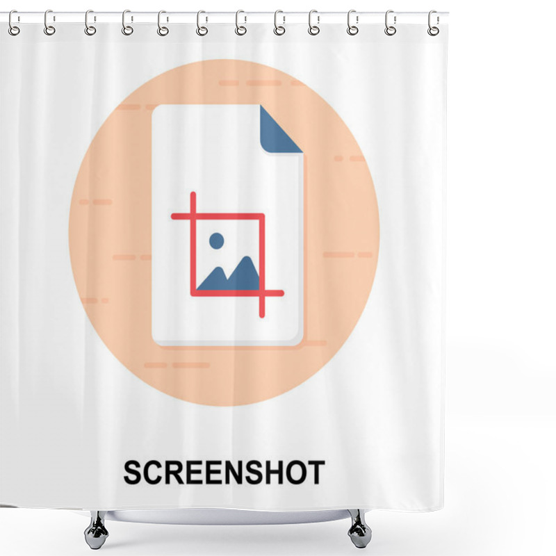 Personality  Cropping Image, Flat Icon Of Screenshot Vector Style  Shower Curtains