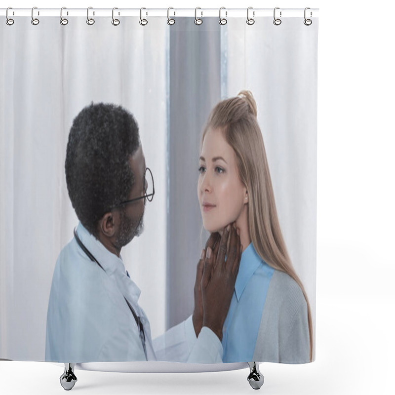 Personality  Doctor Palpating Lymph Nodes  Shower Curtains