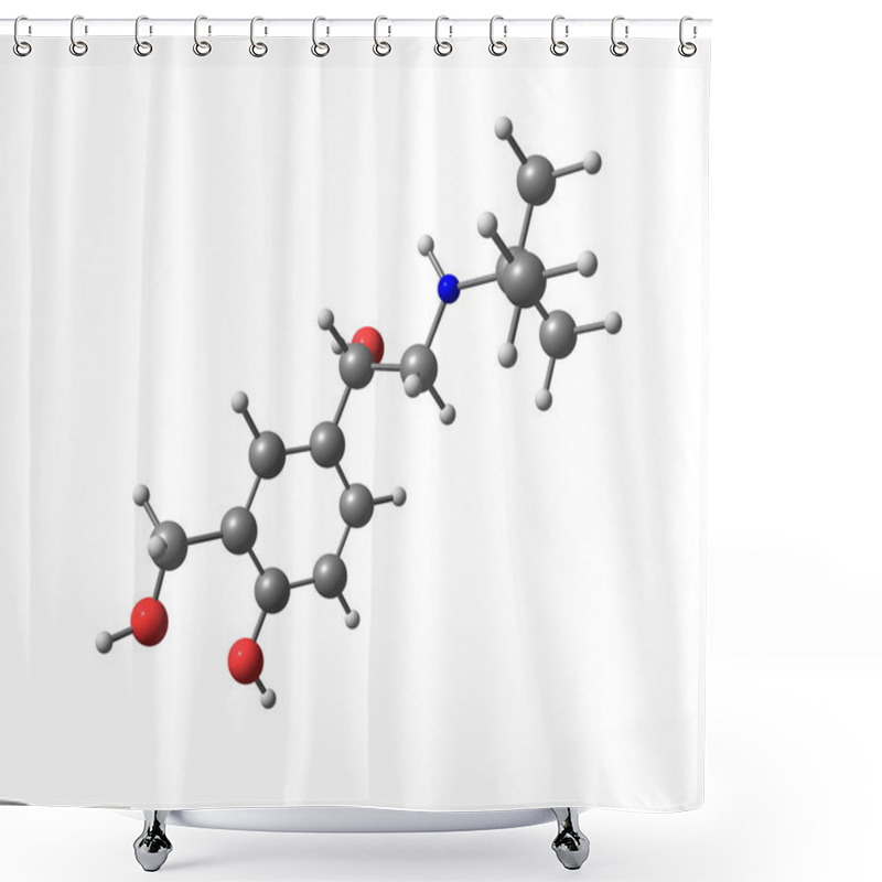 Personality  Salbutamol Molecule Isolated On White Shower Curtains