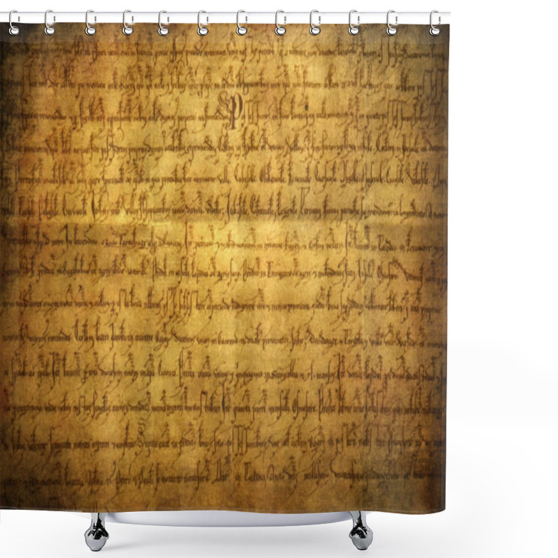 Personality  Antique Handwritten Text Shower Curtains