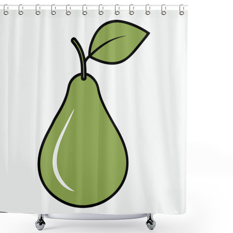 Personality  Monochromatic Pear Illustration - Minimalist Fruit Art, Black And White Pear Design, Botanical Artwork, Simple Fruit Drawing Shower Curtains