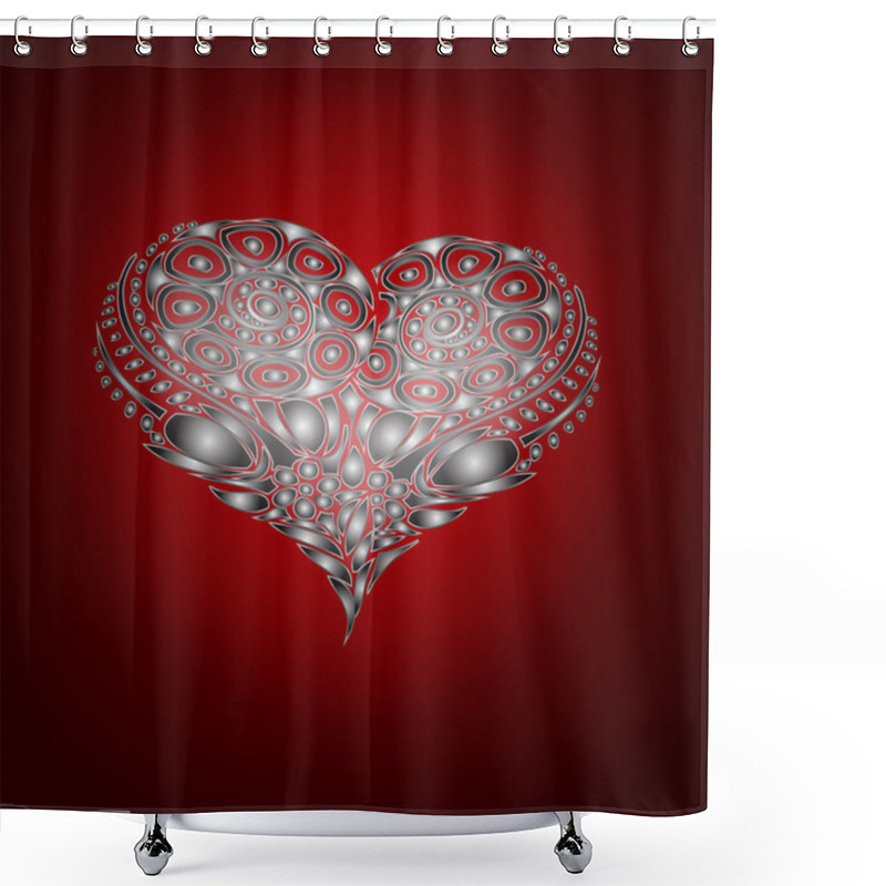 Personality  Vector Background With Abstract Heart. Shower Curtains