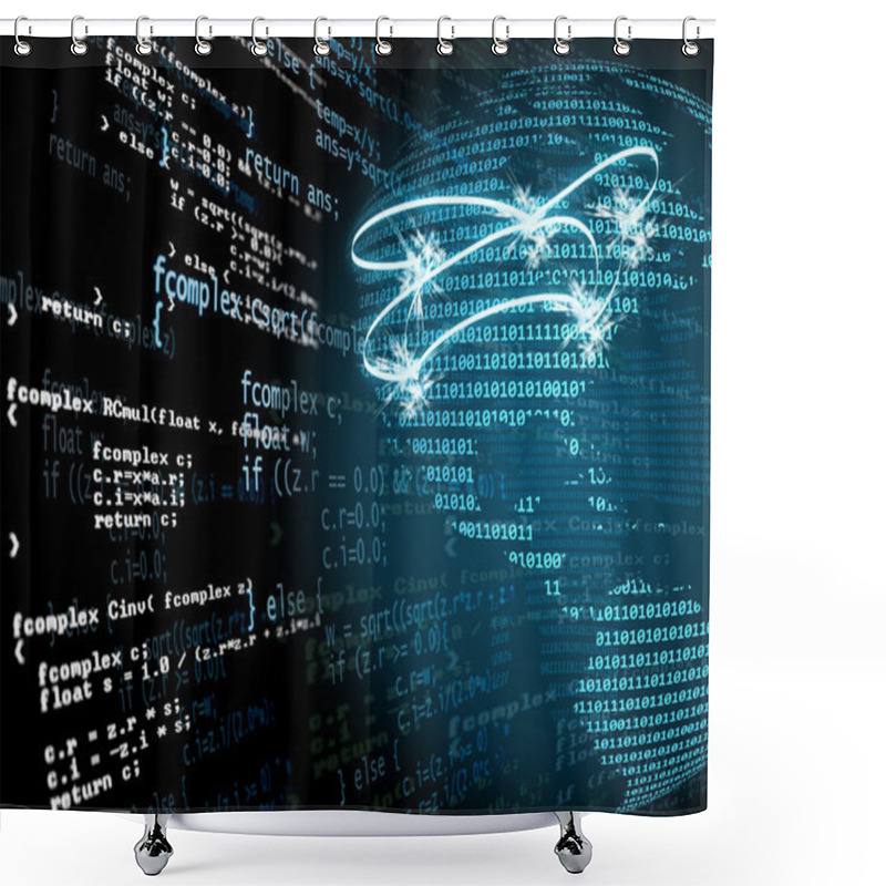 Personality  Digital Program Code And American Map Shower Curtains