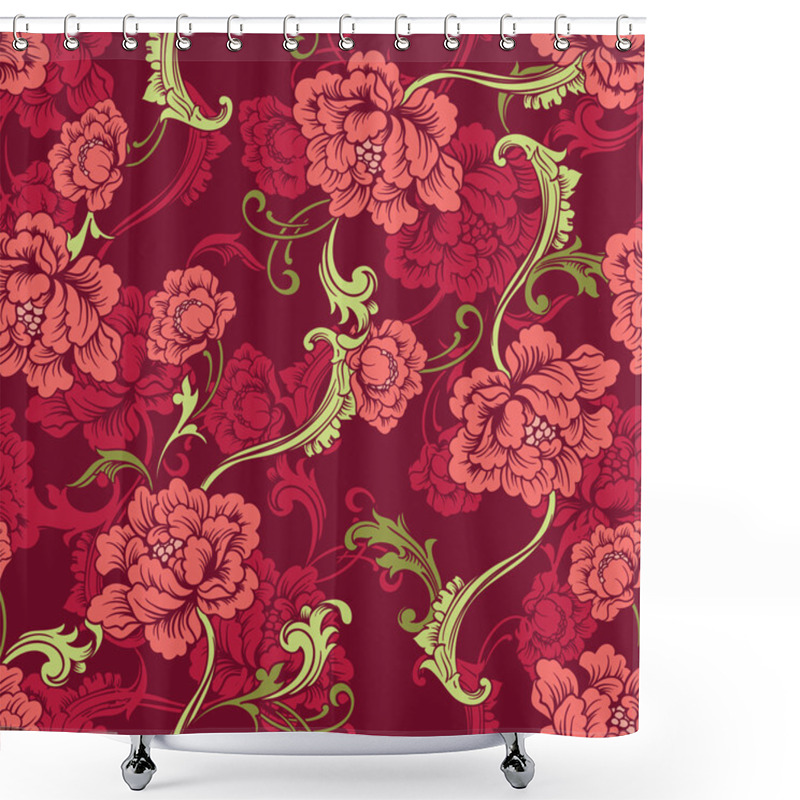 Personality  Seamless Background. Baroque Pattern Shower Curtains