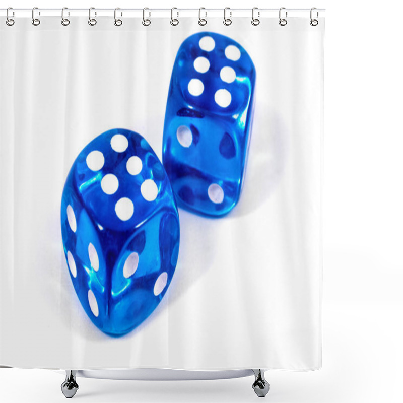 Personality  Two Blue Dice Shower Curtains