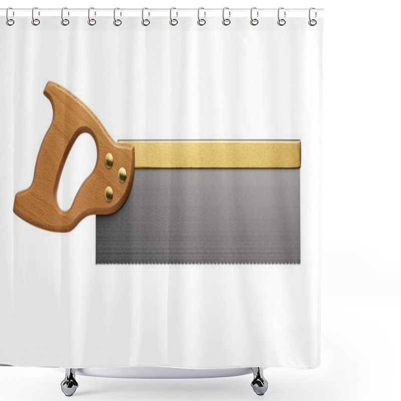 Personality  Hand Saw Isolated On White Shower Curtains