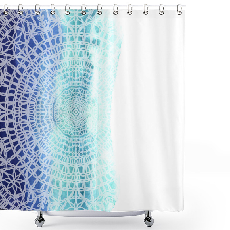 Personality   Blue Lacy Background Shower Curtains