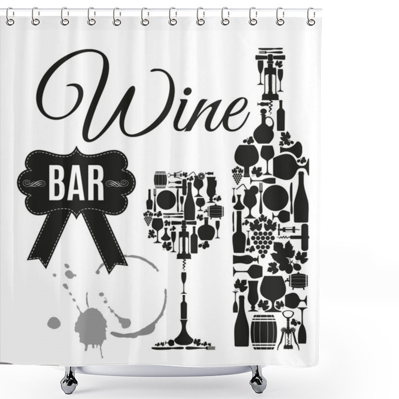 Personality  Wine Bar Menu Card Shower Curtains