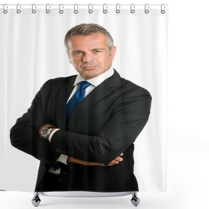 Personality  Satisfied Mature Businessman Shower Curtains