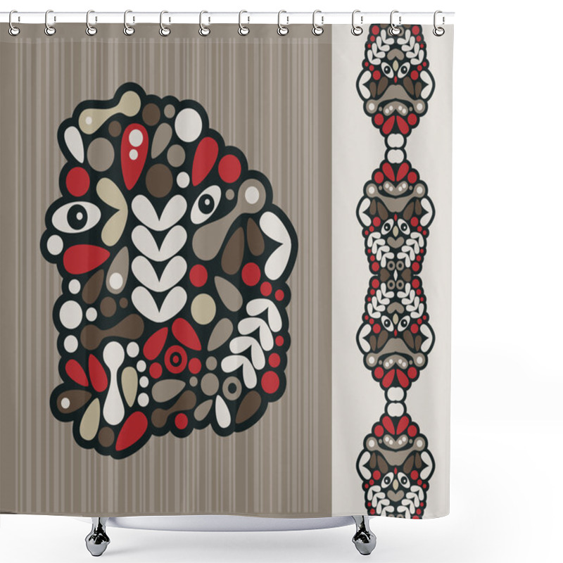 Personality  Strange Head And Seamless Pattern. Shower Curtains