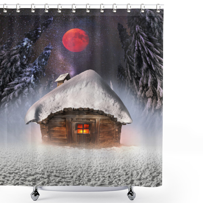 Personality  Cozy Little House In Mountains Shower Curtains