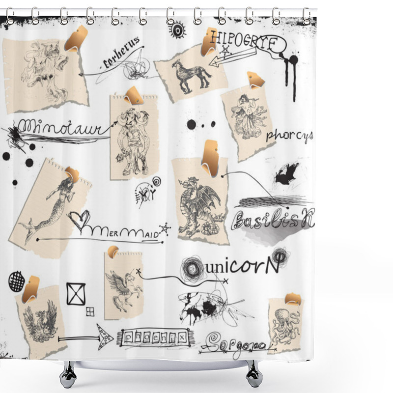 Personality  Collection Of Mythical Characterst Shower Curtains