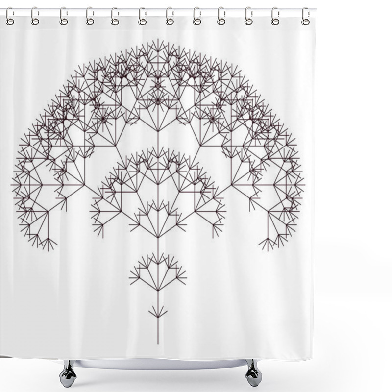 Personality  Flat Vector Computer Generated  L-system Branching Fractal  - Generative Art   Shower Curtains