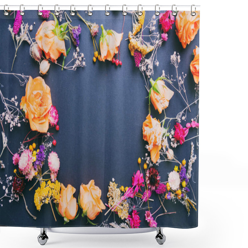 Personality  Yellow Roses And Other Flowers Shower Curtains