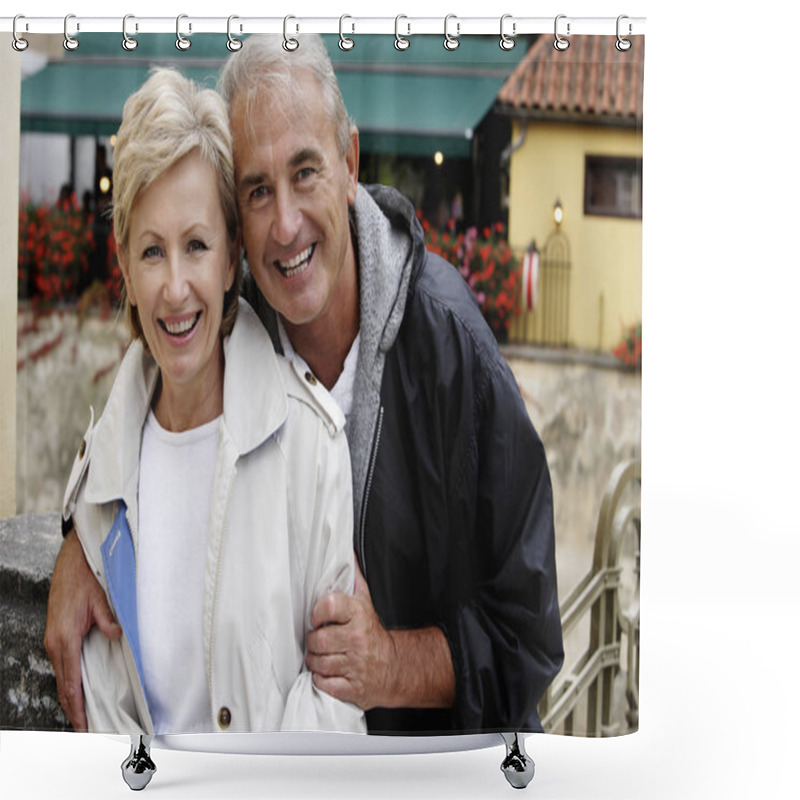 Personality  Portrait Of Mature Couple Shower Curtains