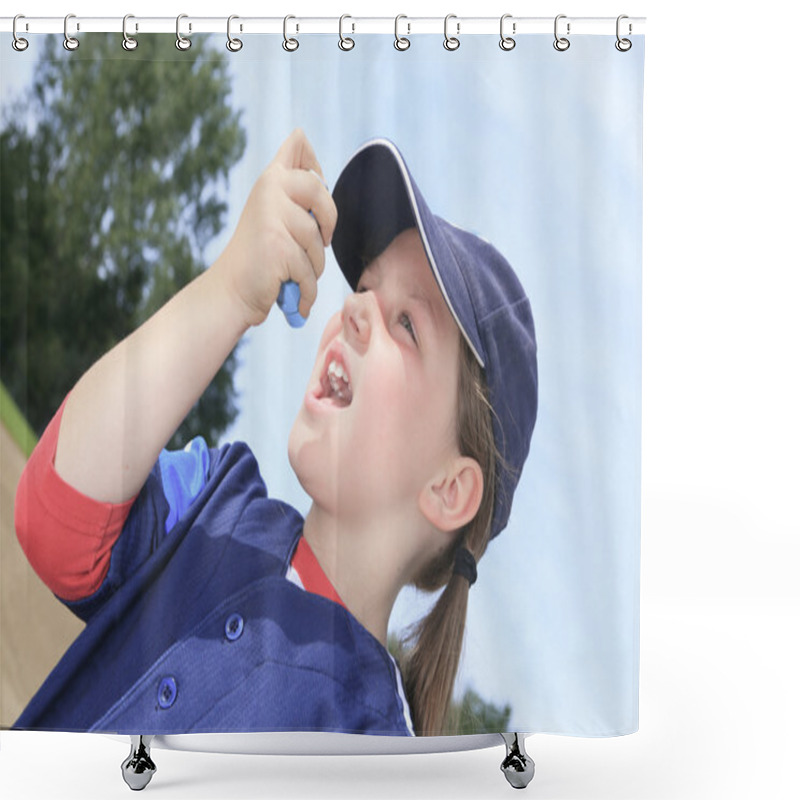 Personality  A Baseball Player Having A Asthma Crisis Shower Curtains