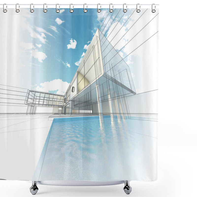 Personality  Modern Concept Building Shower Curtains