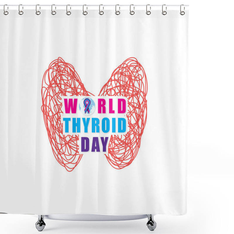 Personality  Vector Illustration For World Thyroid Day Banner Or Poster Design Shower Curtains