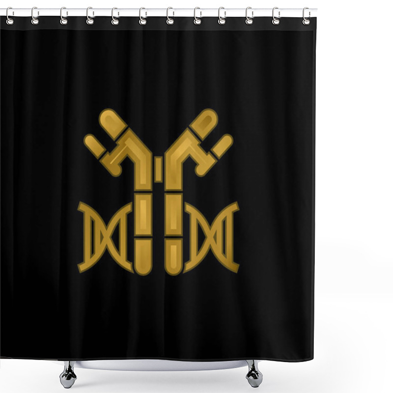 Personality  Antibodies Gold Plated Metalic Icon Or Logo Vector Shower Curtains