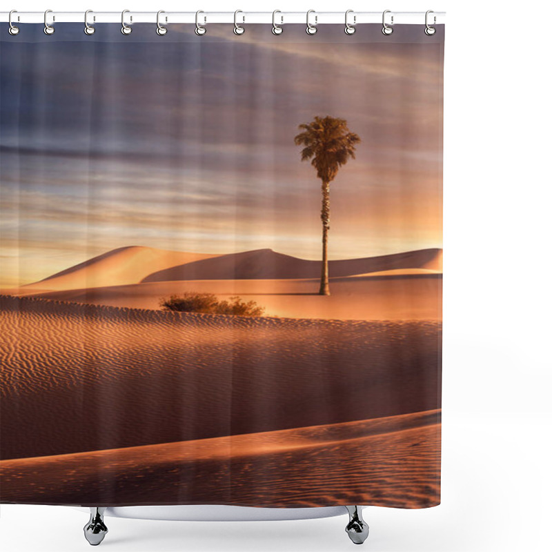 Personality  View Of Nice Sands Dunes And Palm At Sands Dunes National Park Shower Curtains