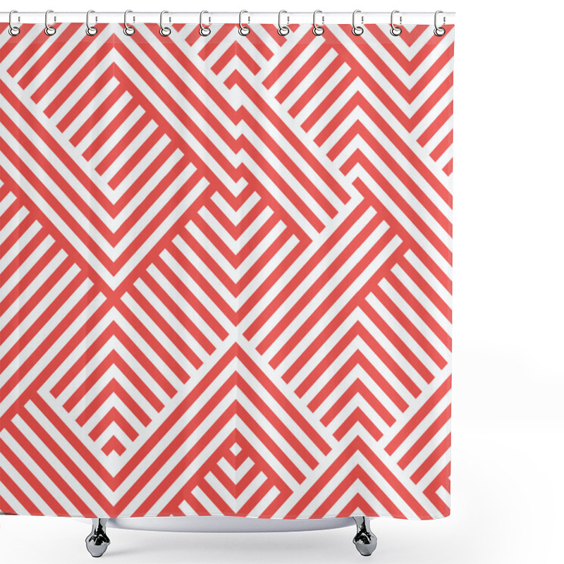 Personality  Abstract Stripped Geometric Background. Vector Illustration Shower Curtains