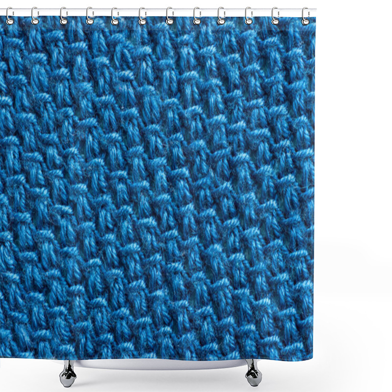 Personality  Texture Of The Fabric Tied With Blue Yarn. Shower Curtains