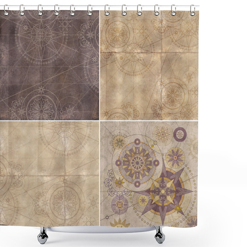 Personality  Abstract Steam Punk Background Shower Curtains