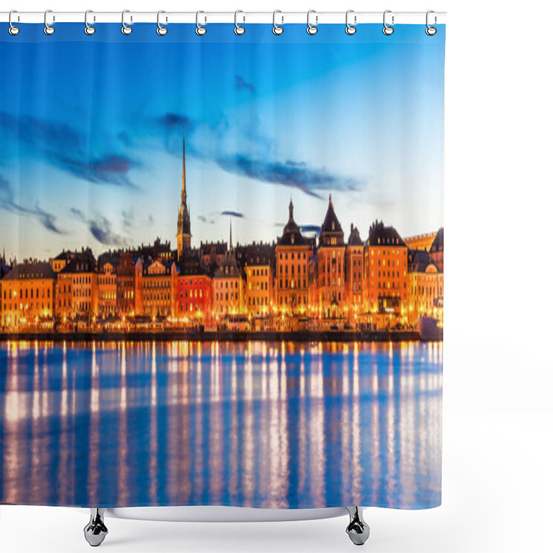 Personality  Evening Panorama Of Stockholm, Sweden Shower Curtains