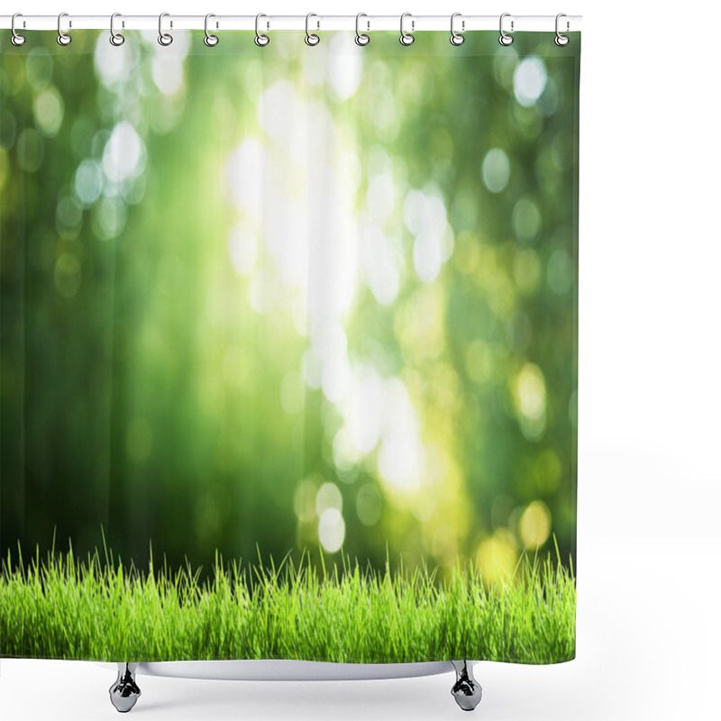 Personality  Green Grass In Sunny Forest Shower Curtains