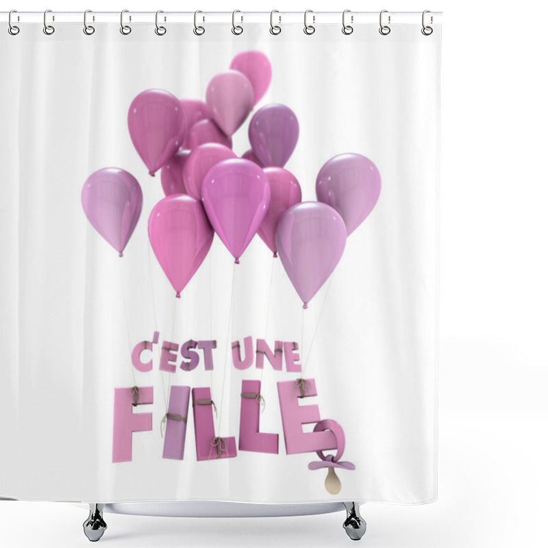 Personality  French Baby Girl Birth Announcement Shower Curtains