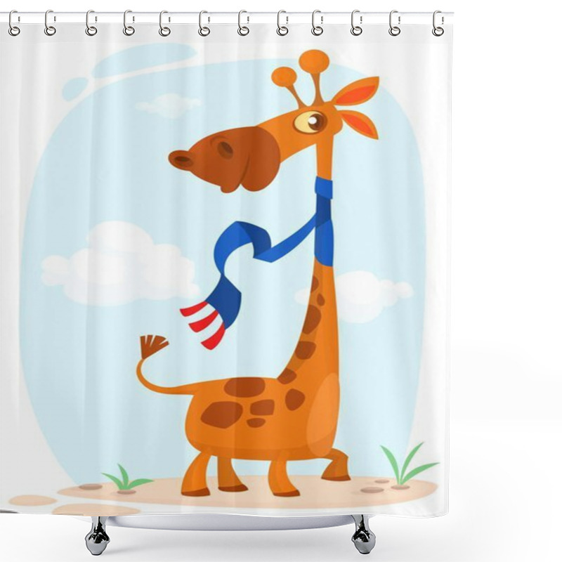 Personality  Cute Cartoon Giraffe. Vector Character Illustration For Chlidren Book. Shower Curtains