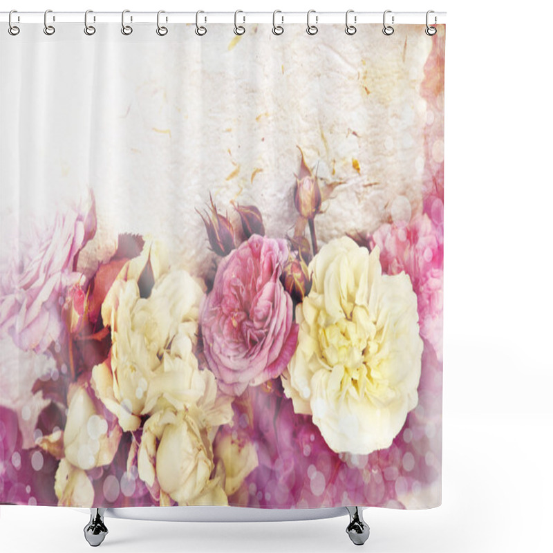 Personality  Roses And Handmade Paper Shower Curtains