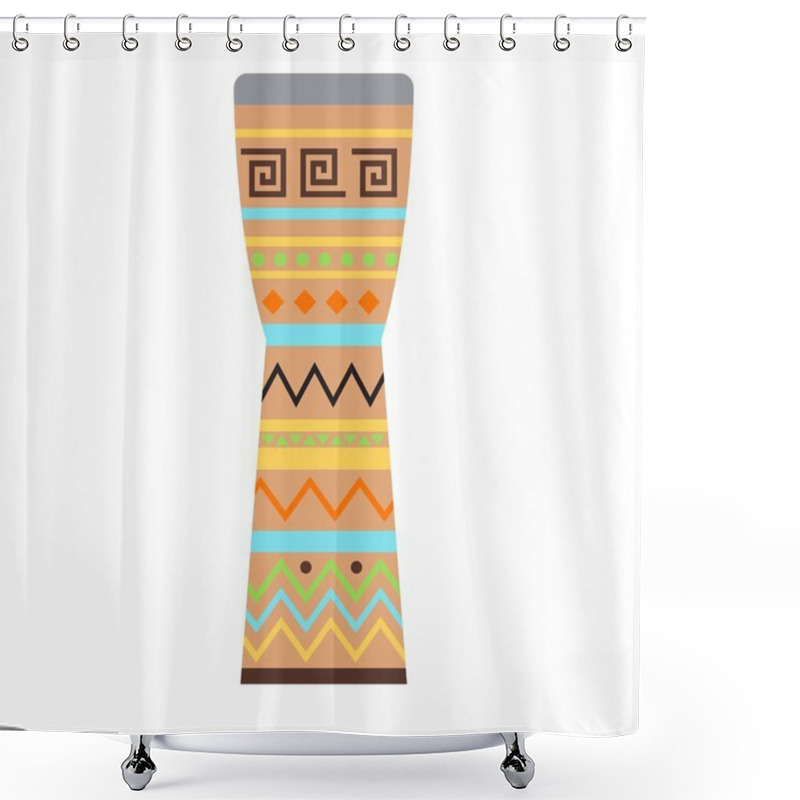 Personality  African Drums Vector Illustration. Shower Curtains