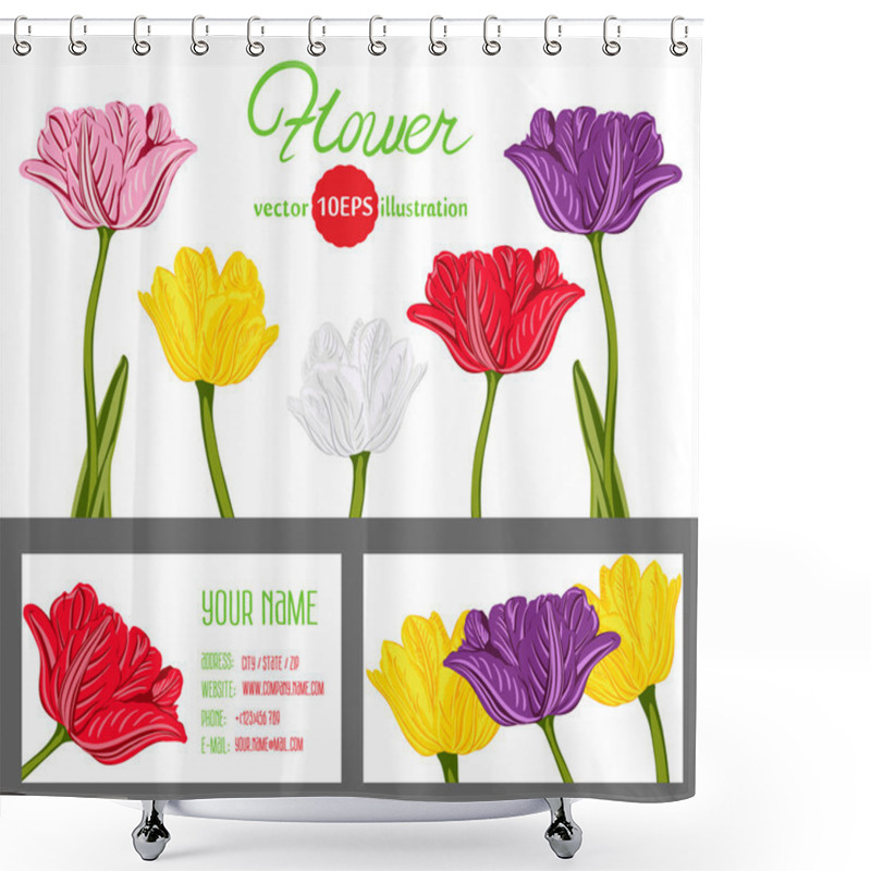 Personality  Templates With Tulips Background. Shower Curtains