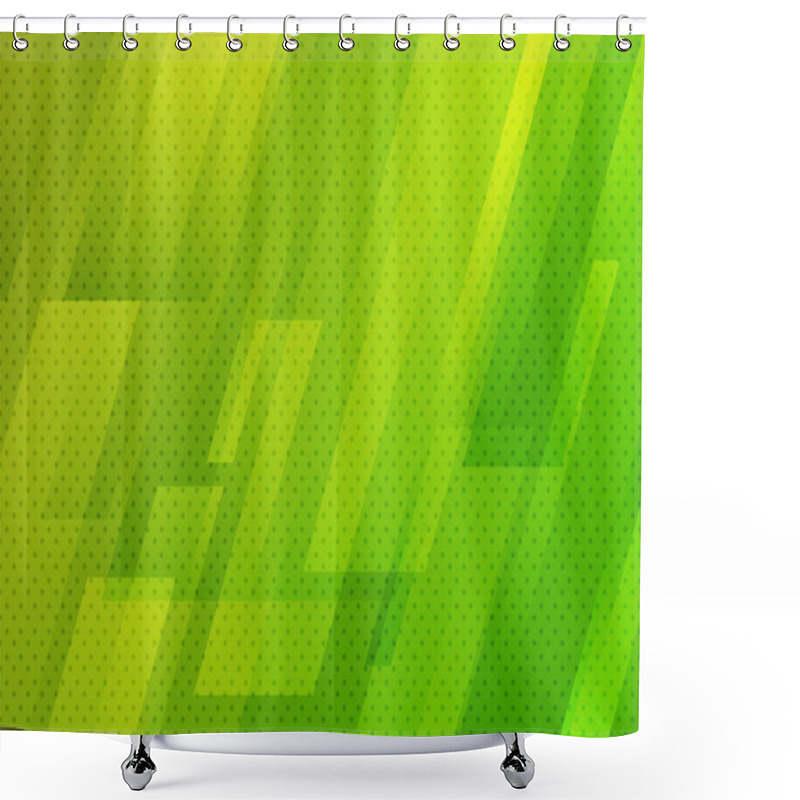 Personality  Abstract Green Geometric Diagonal With Dots Pattern Texture Back Shower Curtains