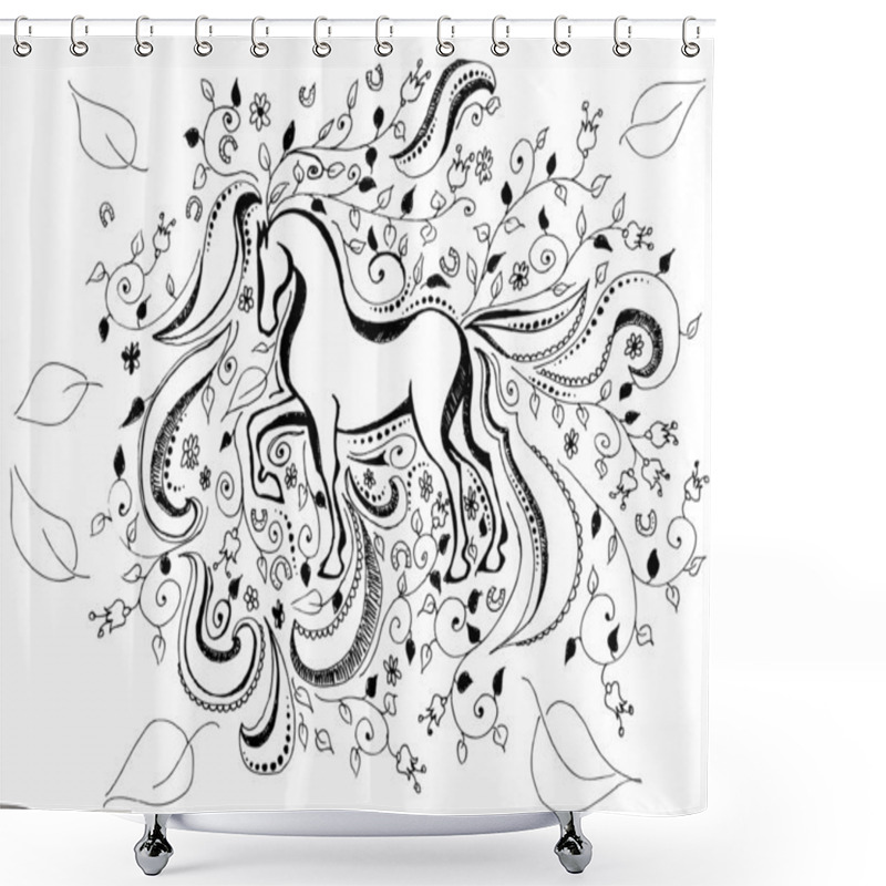 Personality  Hand Drawn Background Shower Curtains