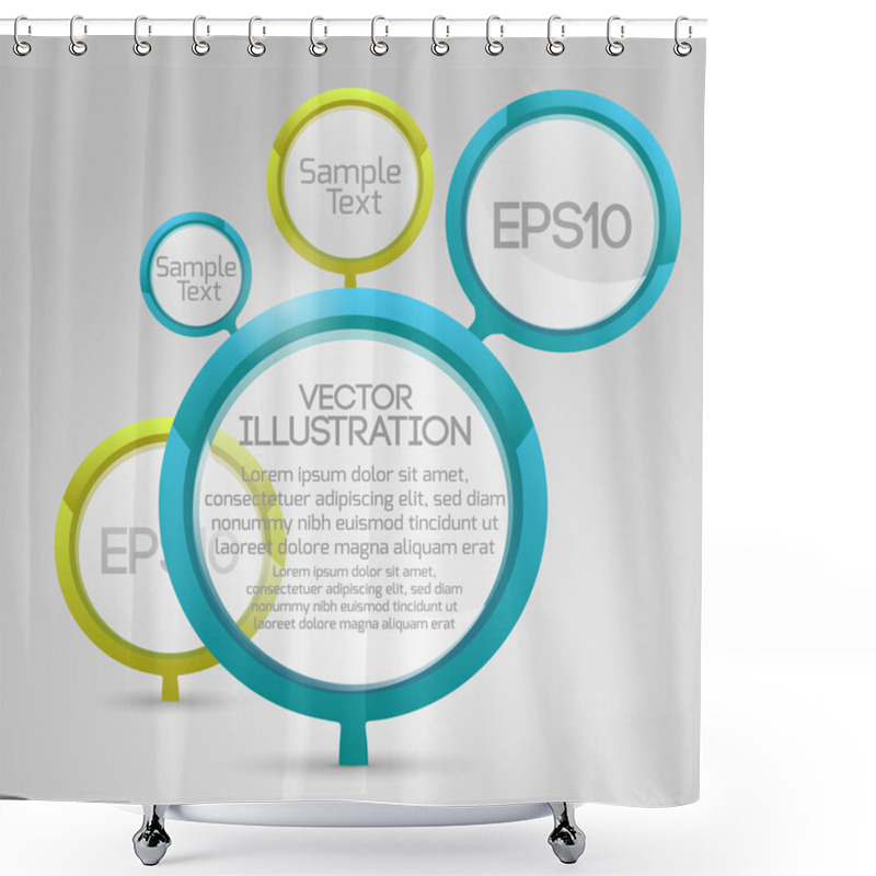 Personality  Vector Circle Banners. Vector Illustration.  Shower Curtains