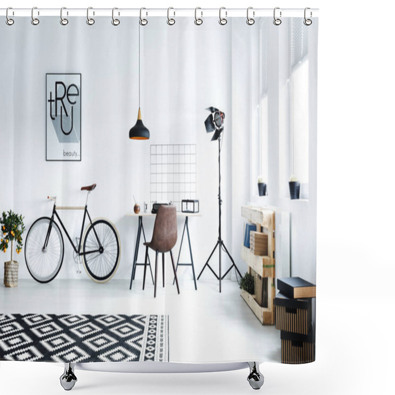 Personality  Black And White Hipster Room Shower Curtains