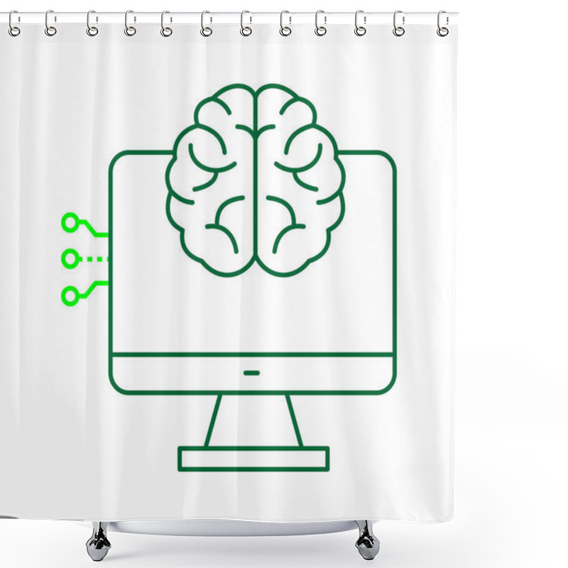 Personality  Smart AI Computing And User Interface Vector Icon Design, User Interface, Neural Networks, Data Processing, AI Systems, AI Computing Shower Curtains