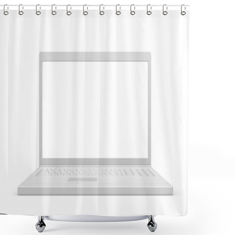 Personality  Laptop Isolated, White With Copy Space  Shower Curtains